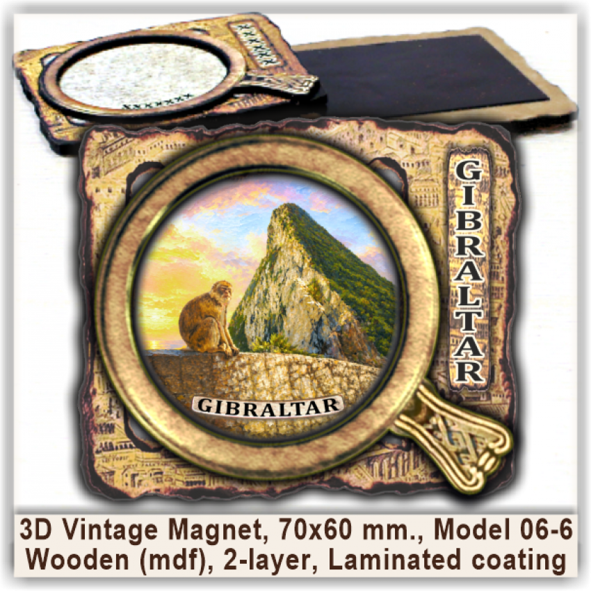 Gibraltar 3D Vintage Magnets, Model 06-6 Gibraltar 3D Vintage Magnets, Model 06-6