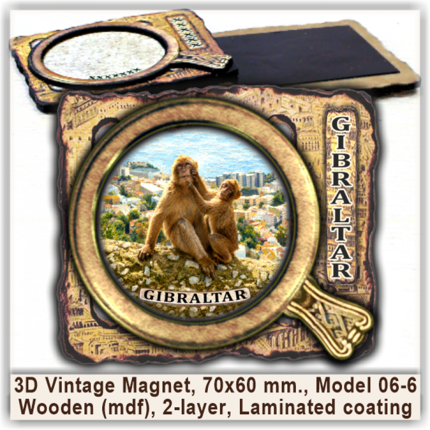 Gibraltar 3D Vintage Magnets, Model 06-6 Gibraltar 3D Vintage Magnets, Model 06-6