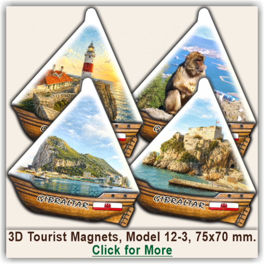 Gibraltar 3D Tourist Magnets. Model 12-3 Gibraltar 3D Tourist Magnets. Model 12-3