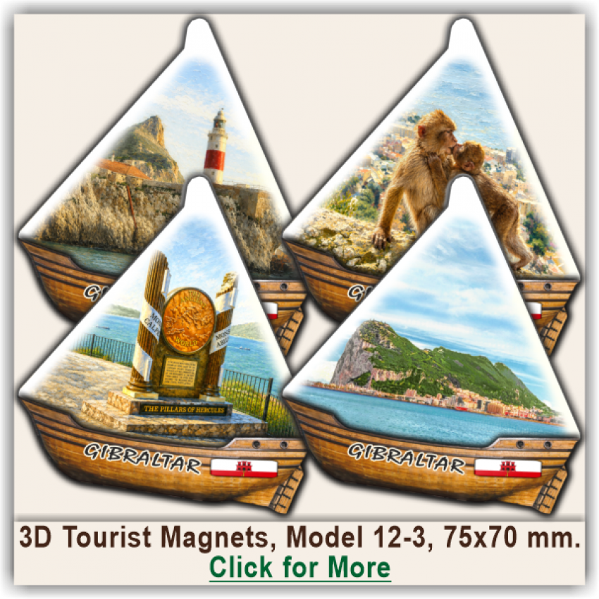 Gibraltar 3D Tourist Magnets. Model 12-3 Gibraltar 3D Tourist Magnets. Model 12-3