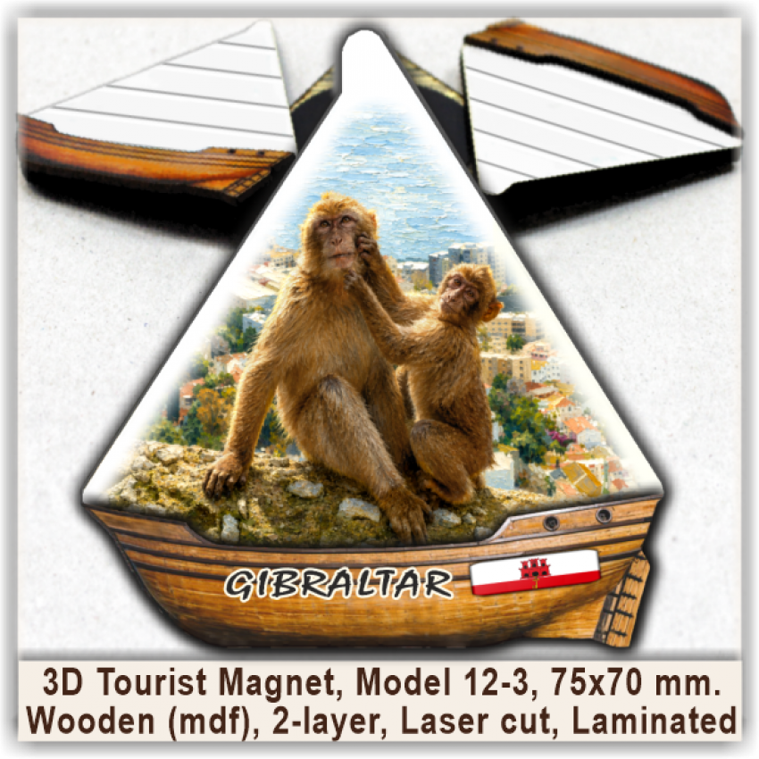 Gibraltar 3D Tourist Magnets. Model 12-3 Gibraltar 3D Tourist Magnets. Model 12-3