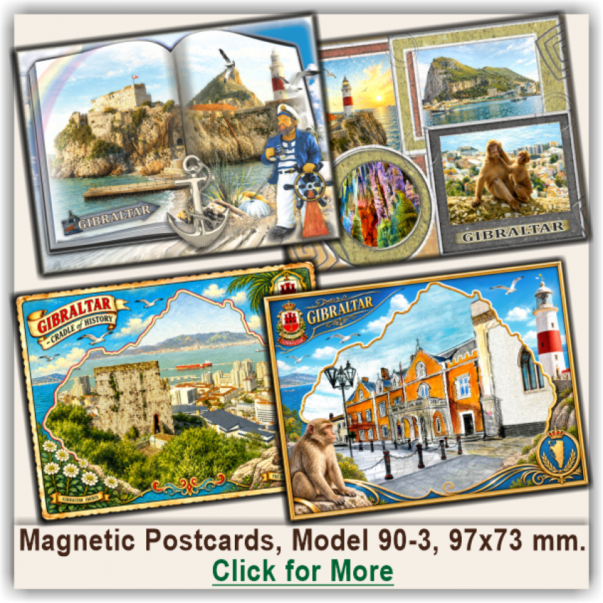 Gibraltar Magnetic Postcards, Model 90-3 Gibraltar Magnetic Postcards, Model 90-3