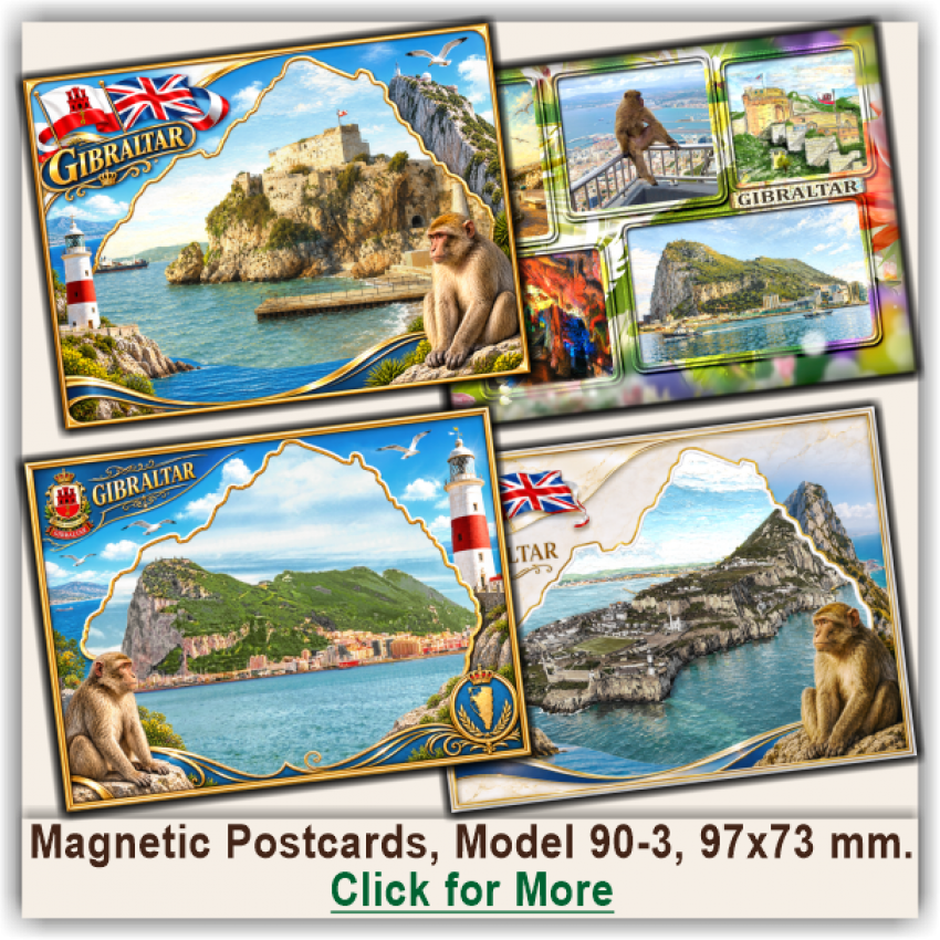 Gibraltar Magnetic Postcards, Model 90-3 Gibraltar Magnetic Postcards, Model 90-3