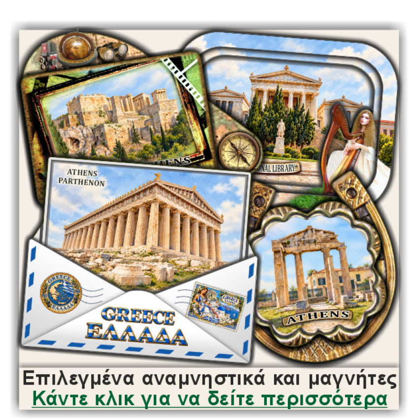 Αθήνα / Athens, Σετ διαφημιστικών αναμνηστικών και μαγνητών